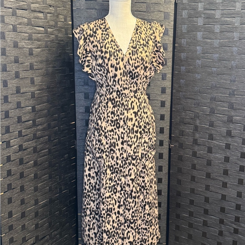 Sienna Sky Leopard Print Midi Dress